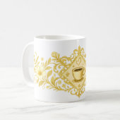 Mug à café en or de luxe : ornementation royale (Devant gauche)