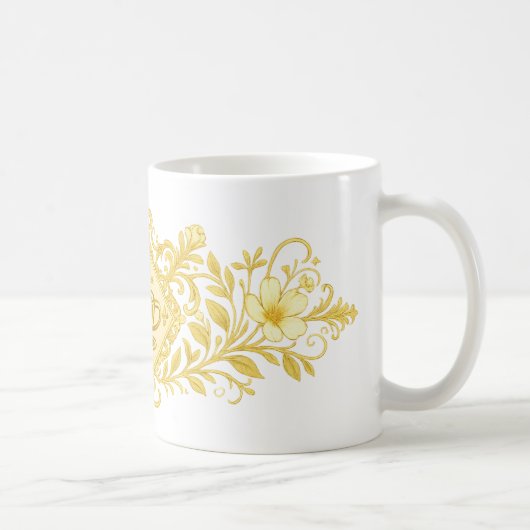 Mug à café en or de luxe : ornementation royale (Droite)
