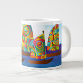 Mug à café en voilier coloré (Devant droit)