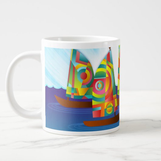 Mug à café en voilier coloré (Gauche)