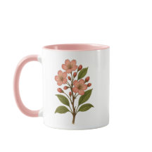 Mug à café et à thé rose pastel Fleur de cerisier