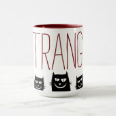 Mug à café "ÉTRANGE" 5 CHATS NOIRS (Centre)