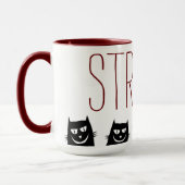 Mug à café "ÉTRANGE" 5 CHATS NOIRS (Gauche)