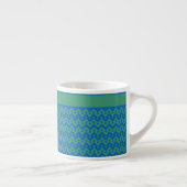 Mug à café expresso, émeraude et géométrique bleue (Droite)