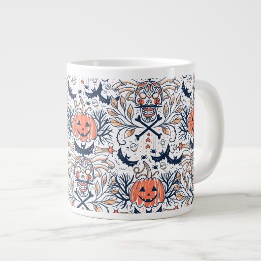 Mug à café Fantômes et citrouilles (Devant droit)