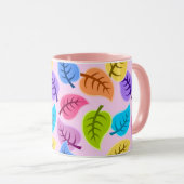 mug à café feuilles arc-en-ciel (Devant droit)