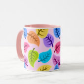 mug à café feuilles arc-en-ciel (Devant gauche)
