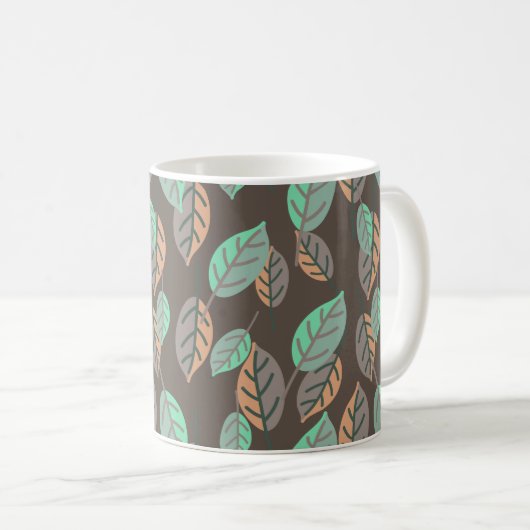 mug à café feuilles de forêt (Devant droit)