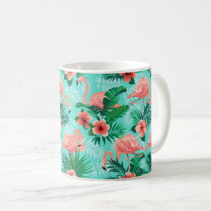 Mug à café Flamant rose tropical