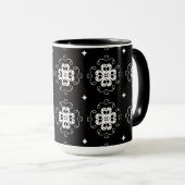 mug à café fleurs abstraites modernes (Devant droit)