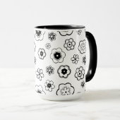 mug à café fleurs de dessin animé (Devant droit)
