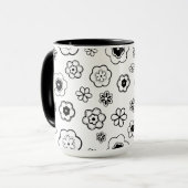 mug à café fleurs de dessin animé (Devant gauche)
