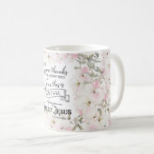Mug à café floral chrétien/biblique (Devant droit)