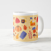 Mug à café géant automne fantaisiste et mignon (Devant droit)