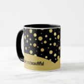 Mug à café Gold Polka motif (Devant gauche)