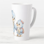 Mug à Café Grand Latte Oiseau Bleu Mignon (Angle droit)