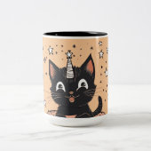 Mug à café Humeur de chaton noir mignon (Centre)