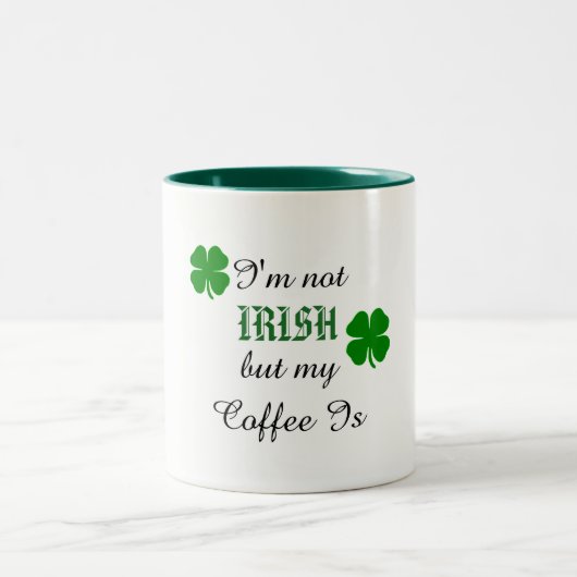 Mug à café irlandais vert et blanc mignon (Centre)