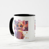 Mug à café joli chat au popcorn (Devant gauche)