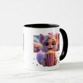 Mug à café joli chat au popcorn (Devant droit)