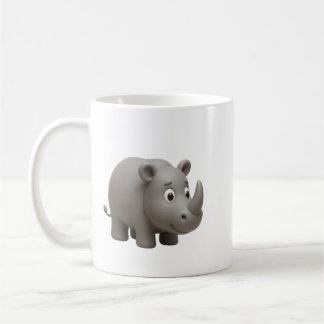 Mug à café joli rhinocéros 3D