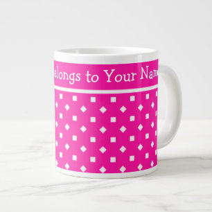 Mug à café Jumbo personnalisé, Candy rose géométri