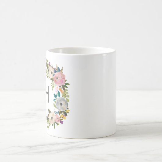 Mug à café monogramme floral (Centre)