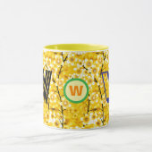 Mug à café monogramme floral (cadeau initial uniqu (Centre)