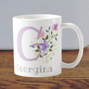 Mug à café Monogramme & prénom Georgina