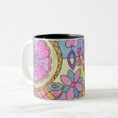Mug à café Motif à fleurs colorées (Devant gauche)