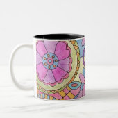 Mug à café Motif à fleurs colorées (Gauche)