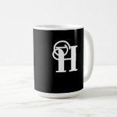 Mug à café noir et blanc élégant (Devant droit)