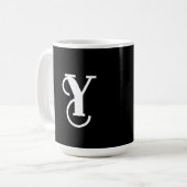 Mug à café noir et blanc élégant (Devant gauche)