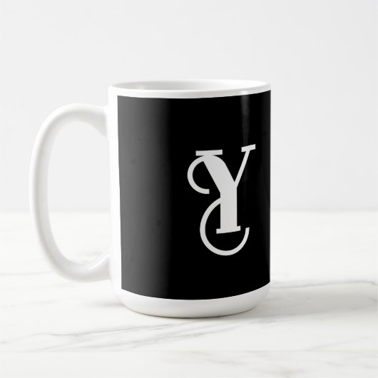 Mug à café noir et blanc élégant (Gauche)