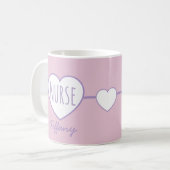 Mug à café Nurse Heart Rose et Violet (Devant gauche)