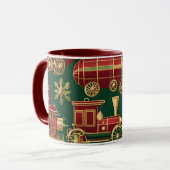 mug à café ornement de noël steampunk (Devant gauche)