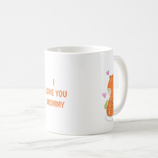 Mug à café ou thé "Maman capybara et bébé" (Devant droit)