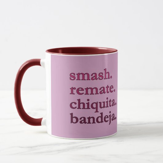 MUG À CAFÉ PADEL – WORD VIBES - MAROONS & ROUGE (Gauche)