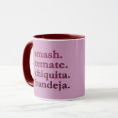 MUG À CAFÉ PADEL – WORD VIBES - MAROONS & ROUGE (Devant gauche)