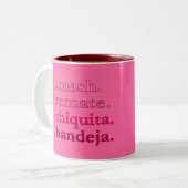 MUG À CAFÉ PADEL – WORD VIBES – ROSES CERISE (Devant gauche)