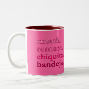 MUG À CAFÉ PADEL – WORD VIBES – ROSES CERISE