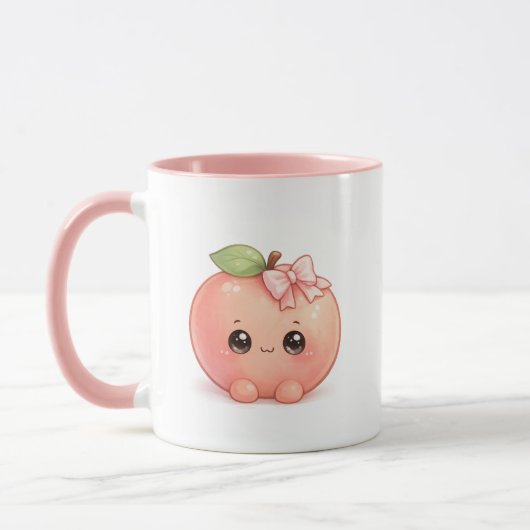 Mug à café pêche mignon Kawaii (Gauche)