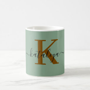 Mug à café personnalisé avec monogramme noir et no