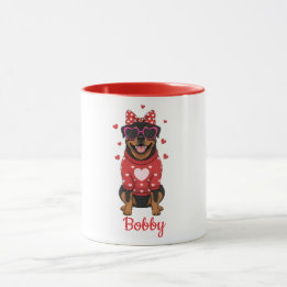 Mug à café pour chien Rottweiler Saint-Valentin 20