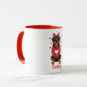Mug à café pour chien Rottweiler Saint-Valentin 20 (Devant gauche)
