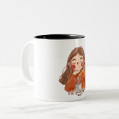 Mug à café pour fille confortable mignonne  (Devant gauche)