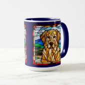 Mug à café Retriever doré mignon (Devant droit)