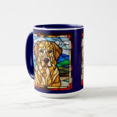 Mug à café Retriever doré mignon (Devant gauche)