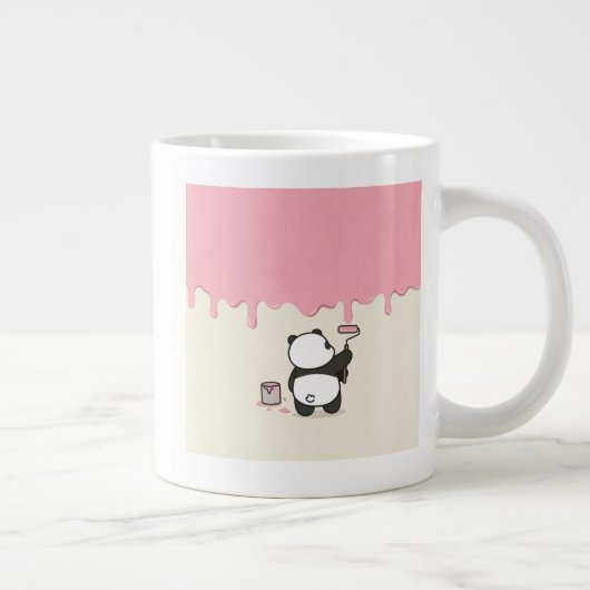 Mug à café rose avec une illustration de panda des (Droite)