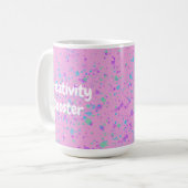 Mug à café rose Booster de créativité (Devant gauche)